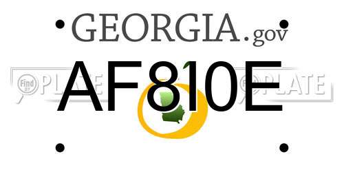 AF8I0E Georgia License Plate