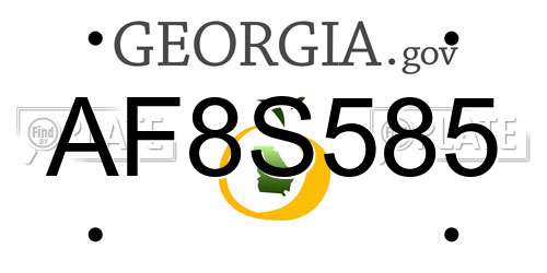 AF8S585 Georgia License Plate