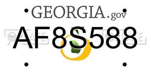 AF8S588 Georgia License Plate