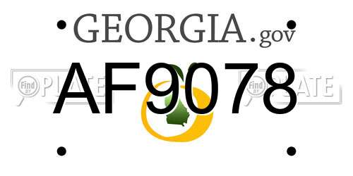 AF9078 Georgia License Plate