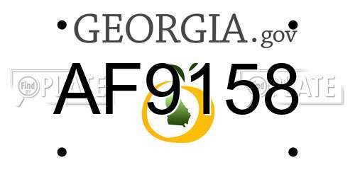 AF9158 Georgia License Plate