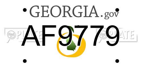AF9779 Georgia License Plate