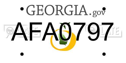 AFA0797 Georgia License Plate