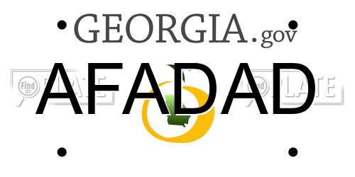 AFADAD Georgia License Plate