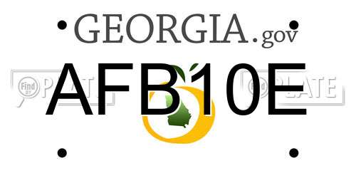 AFB10E Georgia License Plate
