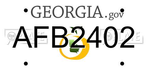 AFB2402 Georgia License Plate