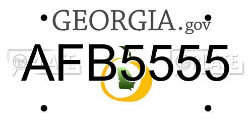 AFB5555 Georgia License Plate