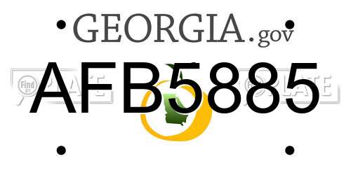 AFB5885 Georgia License Plate