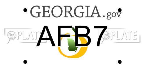 AFB7 Georgia License Plate