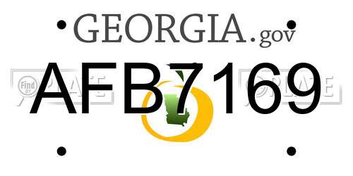 AFB7169 Georgia License Plate