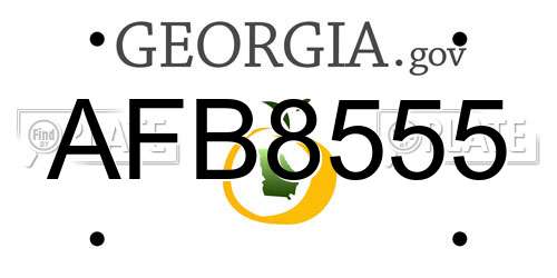 AFB8555 Georgia License Plate