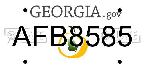 AFB8585 Georgia License Plate