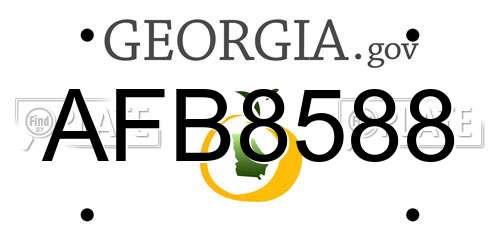 AFB8588 Georgia License Plate