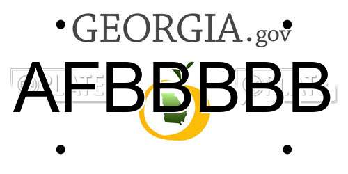 AFBBBBB Georgia License Plate