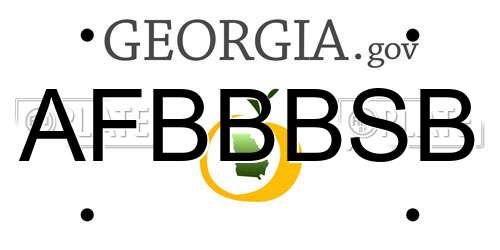 AFBBBSB Georgia License Plate