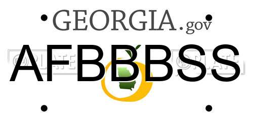 AFBBBSS Georgia License Plate