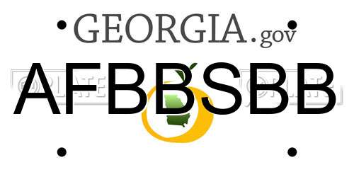 AFBBSBB Georgia License Plate