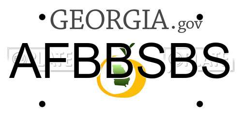 AFBBSBS Georgia License Plate