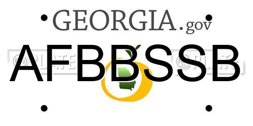 AFBBSSB Georgia License Plate