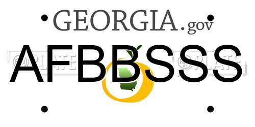AFBBSSS Georgia License Plate