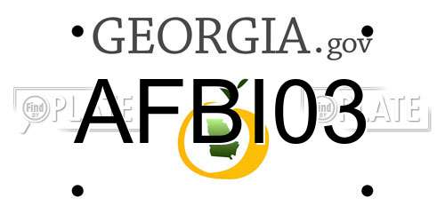 AFBI03 Georgia License Plate