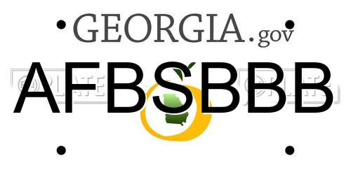 AFBSBBB Georgia License Plate