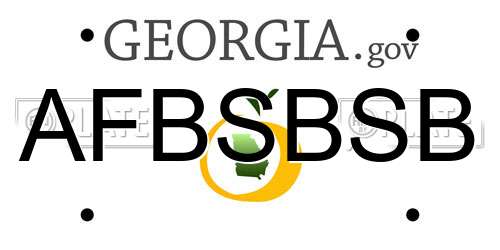 AFBSBSB Georgia License Plate
