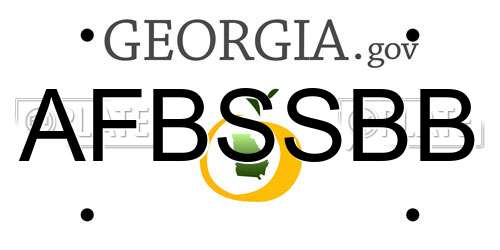 AFBSSBB Georgia License Plate