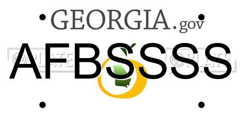 AFBSSSS Georgia License Plate