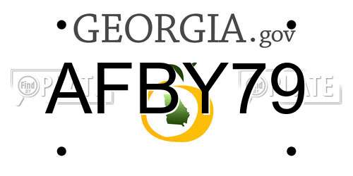 AFBY79 Georgia License Plate