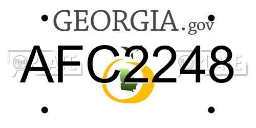AFC2248 Georgia License Plate