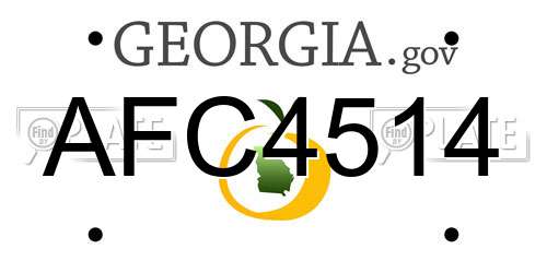 AFC4514 Georgia License Plate