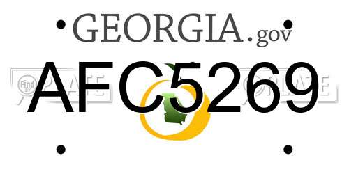 AFC5269 Georgia License Plate