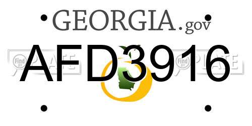 AFD3916 Georgia License Plate