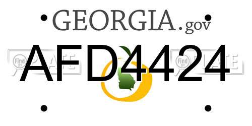 AFD4424 Georgia License Plate