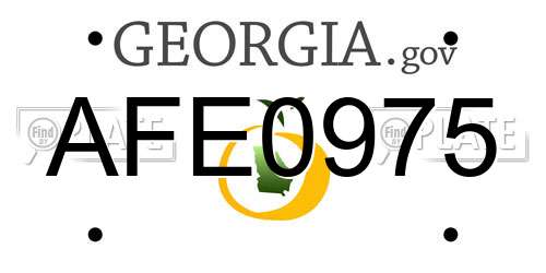 AFE0975 Georgia License Plate