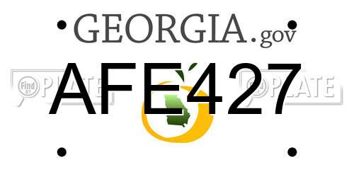 AFE427 Georgia License Plate