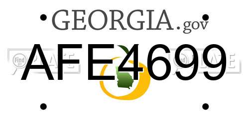 AFE4699 Georgia License Plate