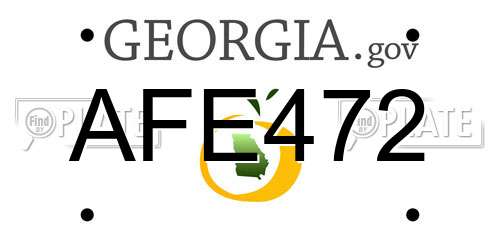AFE472 Georgia License Plate