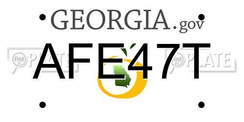 AFE47T Georgia License Plate