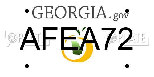 AFEA72 Georgia License Plate