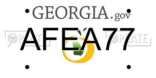 AFEA77 Georgia License Plate