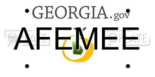 AFEMEE Georgia License Plate
