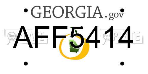AFF5414 Georgia License Plate