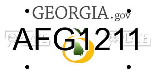 AFG1211 Georgia License Plate