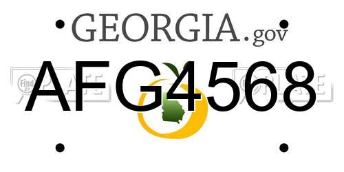 AFG4568 Georgia License Plate