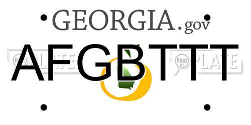 AFGBTTT Georgia License Plate