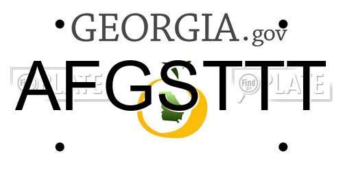 AFGSTTT Georgia License Plate