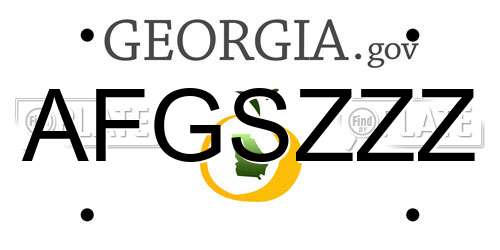 AFGSZZZ Georgia License Plate