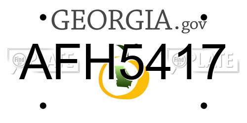AFH5417 Georgia License Plate